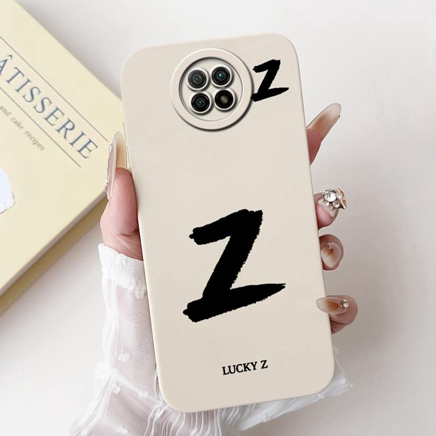 For Xiaomi Redmi Note 9T Case Soft Silicone Coque Lucky A-Z Letter Painted Shockproof Funda for Redmi Note 9 5G note9 TCover