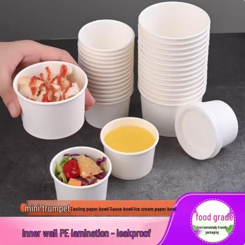 Disposable Tasting Paper Bowls with Dome Lids