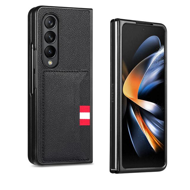 Non -Slip Phone Accessories Leather Case For Samsung Galaxy Z Fold 4 5g Fold3 Fold2 Fold4 Fold 3 2 Card Pocket Folding Cover