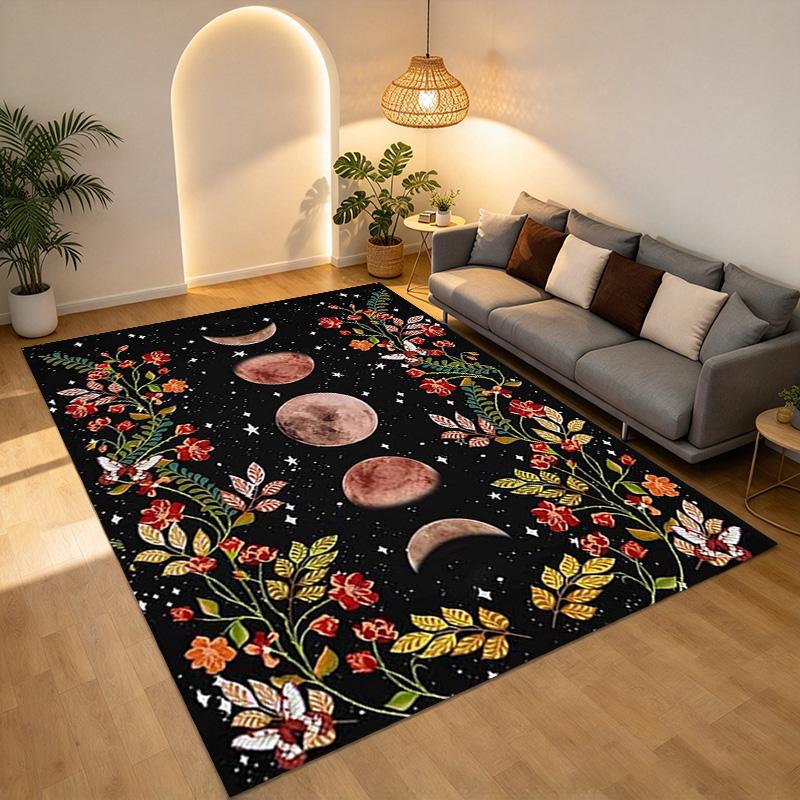 Moon Phase Living Room Nonslip Area Rug Soft Carpet For Bedroom Game Playroom Sofa Office Home Decor Doormat Christmas Gift C9301124