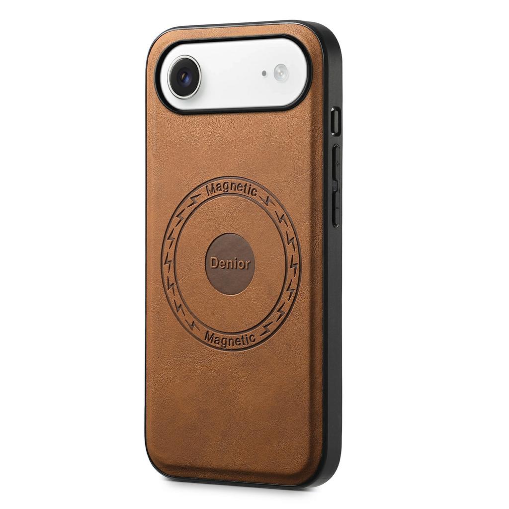 DENIOR D13 For iPhone Air Magnetic Case Card Holder Leather Coated PC + TPU Phone Cover