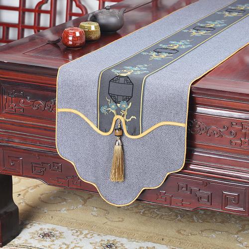 New Chinese Style Table Flag Modern Minimalist Zen Style Waterproof Tea Mat Long Tea Table Fabric Art Tablecloth