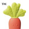 Soft Elastic Teething Relief Baby Silicone Carrot Teether, Food-Grade BPA-Free Chew Toy for 3-6 Gum Massage Tool Months, Soothing Massager, Boil-Safe