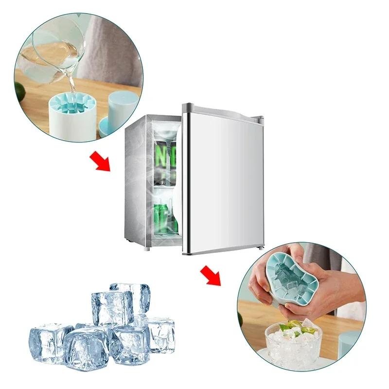 Silicone Ice Cube Mold Round Ice Bucket Summer Homemade DIY Refrigerator Freeze Maker Creative Ice Cube Mold Barware Tools