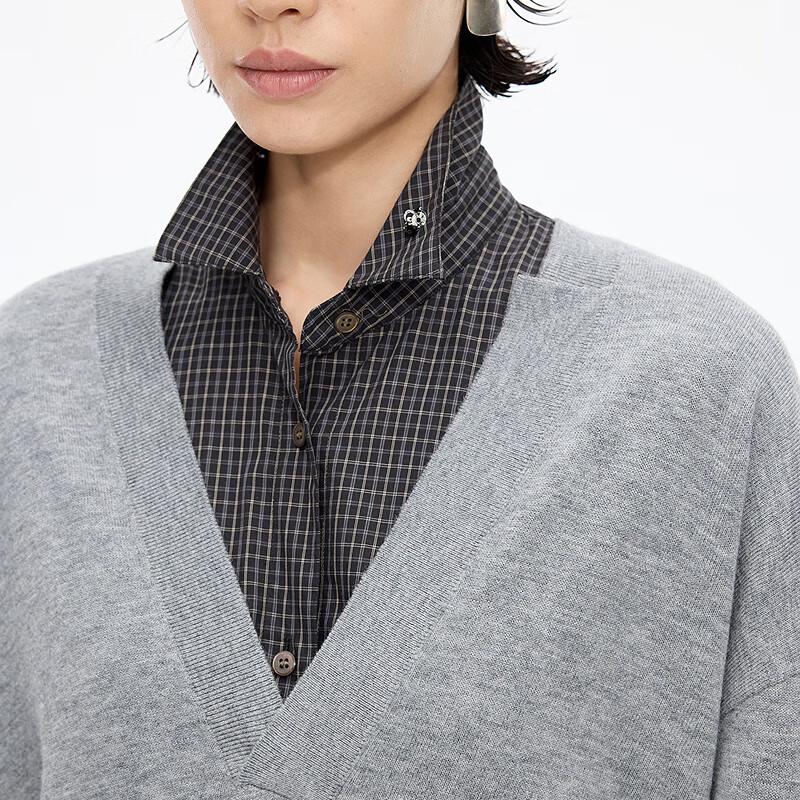 JNBY 2025 Winter V-Neck Wool Knit Pullover Sweater