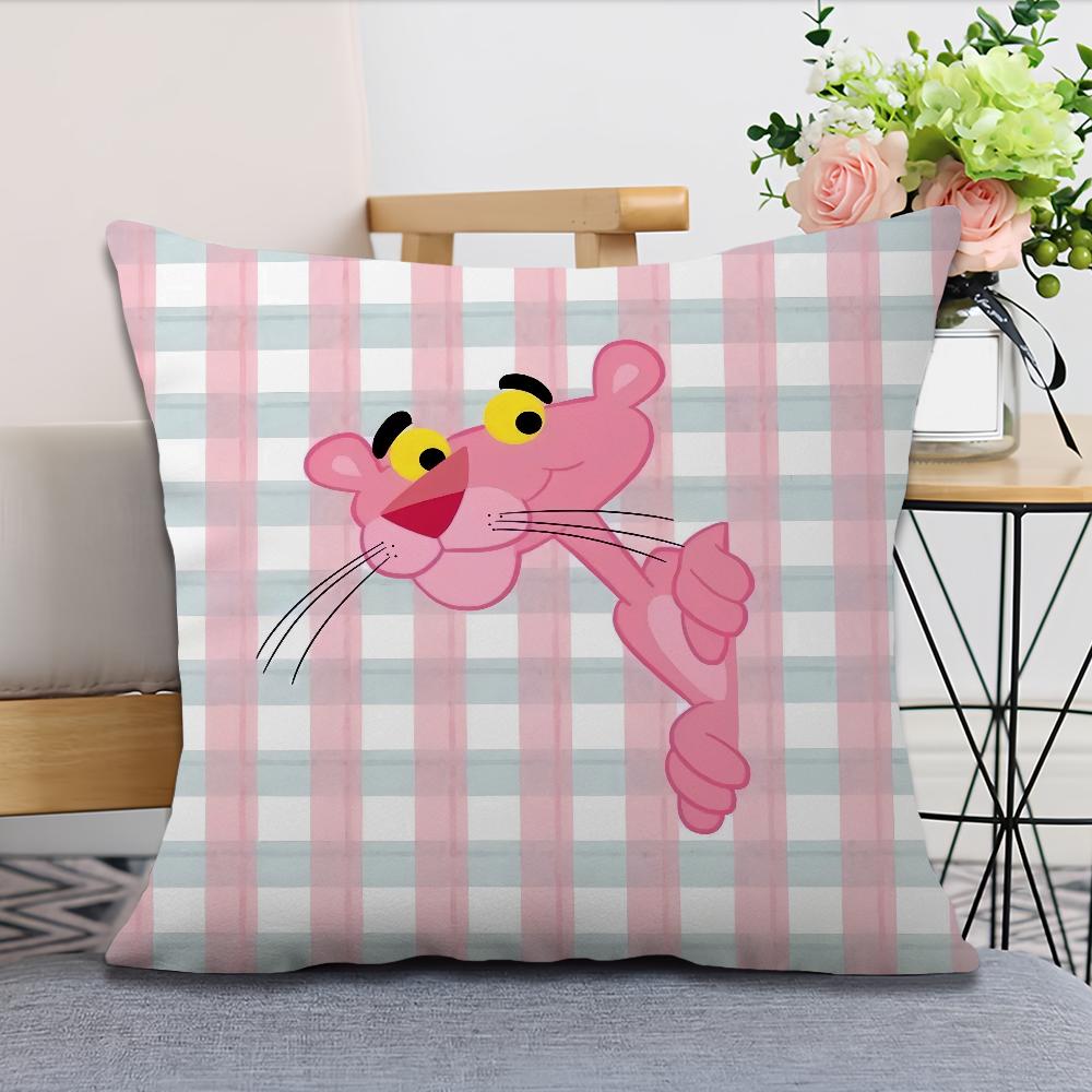Cushion P-Pink Cover Soft Comfortable Pillow Case For Sofa Living Room Cartoon Panthers Home Office Decor Protective Covers