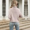Vintage Fashion Elegant Casual Autumn Women's Solid Color Twist Long-sleeved Turtleneck Bottoming Sweater