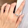 S925 Sterling Silver Four Claw Garnet Ring Natural Crystal Stone Fashion Minimalist Women Daily Fine Jewelry