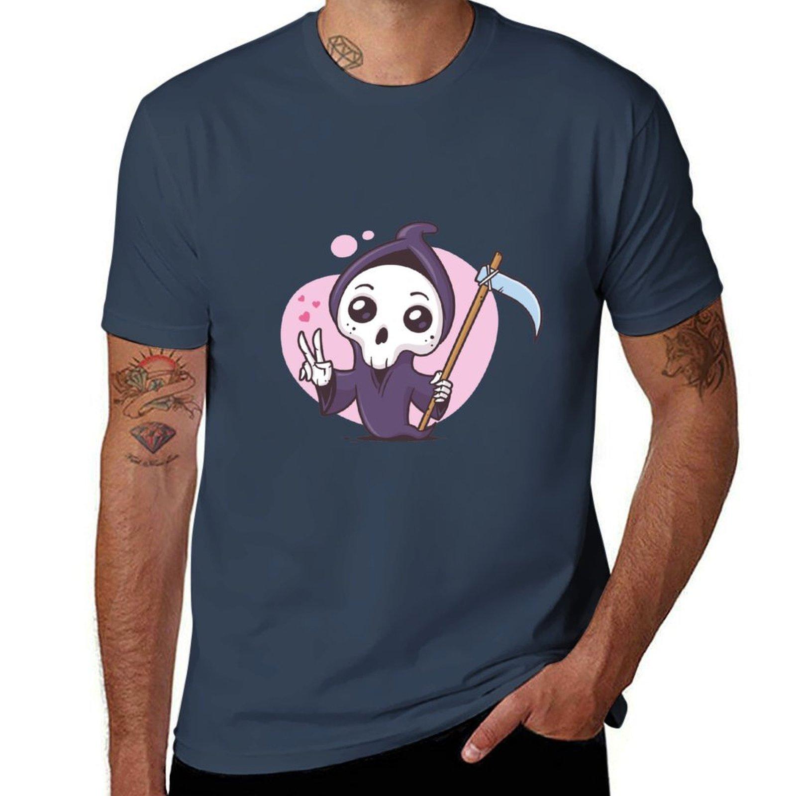 Kawaii Grim Reaper TShirt Work Comfort TShirt for Unisex S