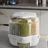 Kitchen Storage Container Large Food Storage Container 360° Rotating Rice Barrels Sealed Cereal Dispenser Rice Tank Grain Box
