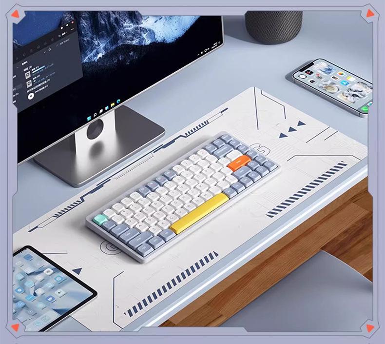 Slim 84-Key Wireless/Wired Tri-Mode Portable Silent Mechanical Keyboard for Office Use