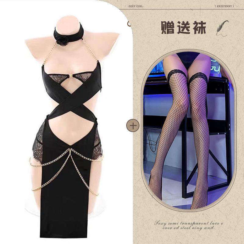 Lianyungang sexy underwear sexy clothes pure desire wind pajamas chain catwoman uniform temptation