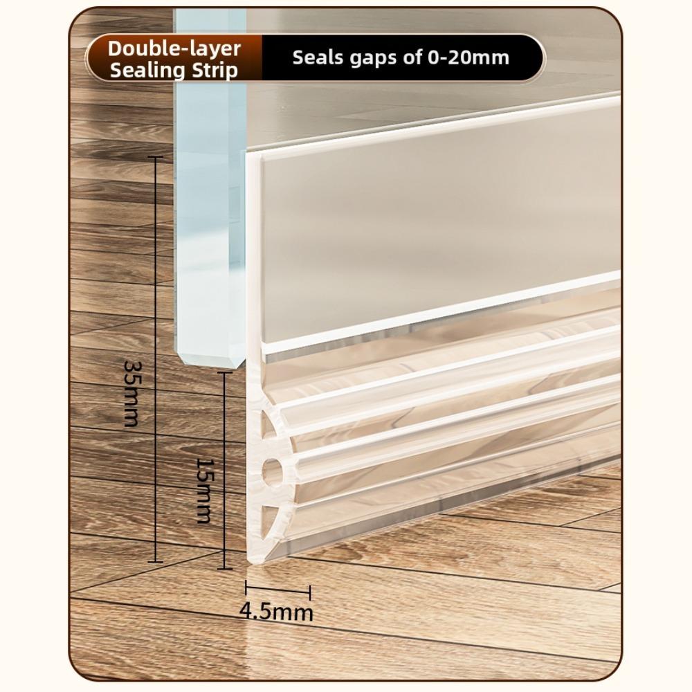 

3m TPE Glass Door Seal Strip Transparent Frameless Glass Door Seal Shower Sweep Glass Door Panel Straight Shape