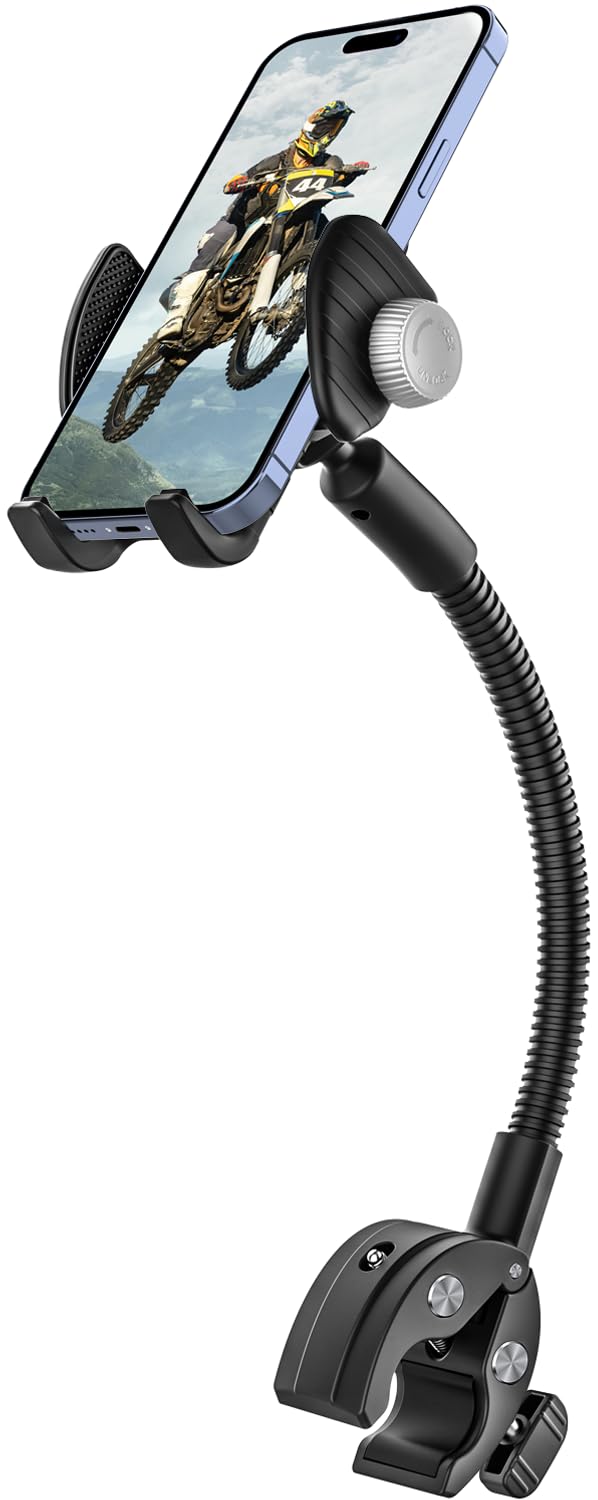 

New EXSHOW Spin Bike Phone iPhone Holder Exercise Bike Handlebar Stationary Mobile Phone Drop 360 Degree Compatible with iPhone 16 16 16 Pro iPhone