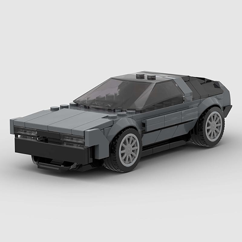 MOC Car DeLorean DMC-12 Racing Technical Vehicle Model Building Block Speed Super Race Rally Sport Brick Christmas Gift City
