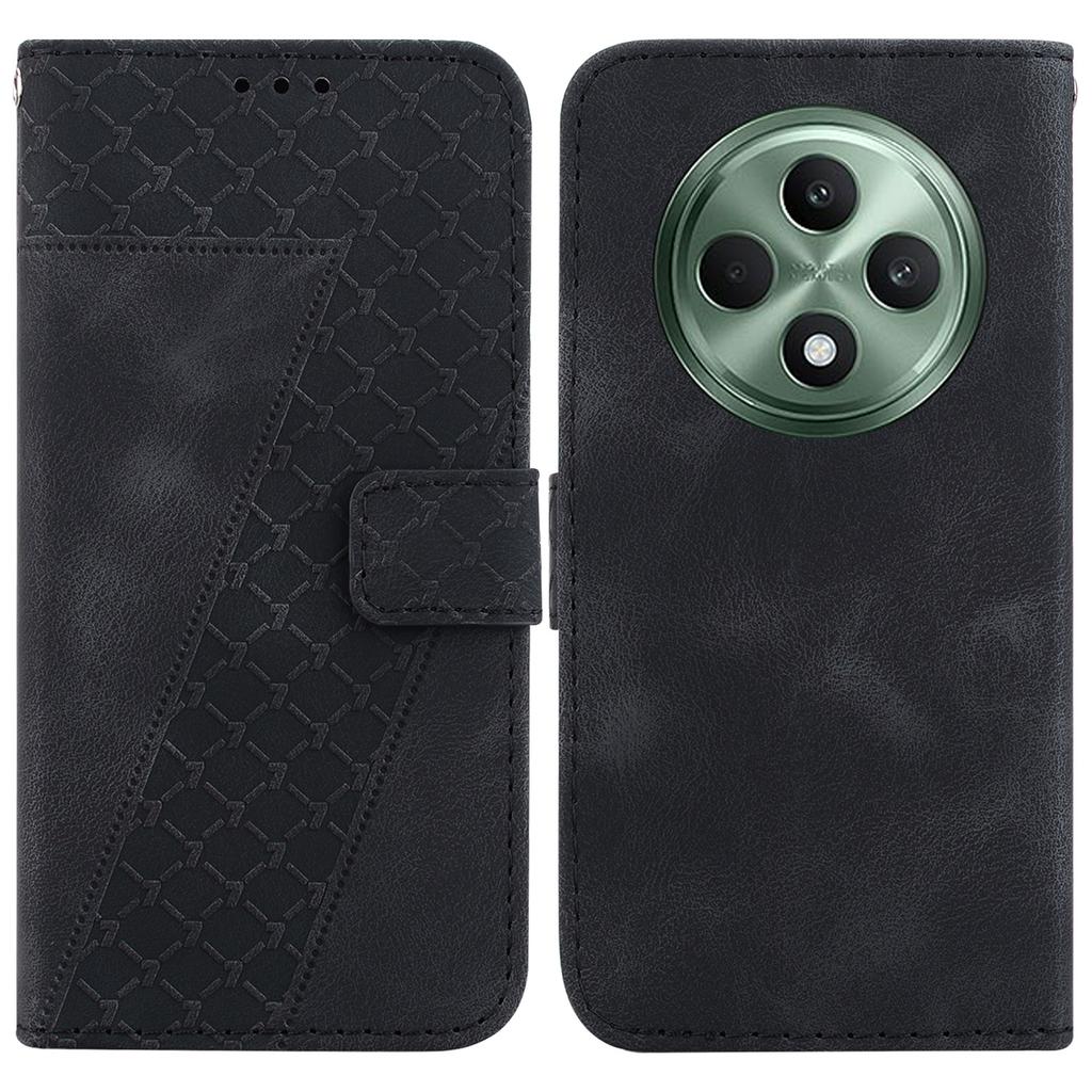For Oppo Reno12 F 5G Case 7-Shaped Pattern Imprint Leather Stand Phone Cover