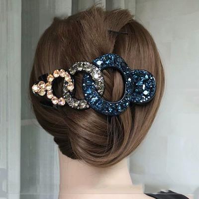 Γυναικεία φουρκέτα Αξεσουάρ για τα μαλλιά για κορίτσια Αλογοουρά Στήριγμα για πάπια Κλιπ διαμάντι για τα μαλλιά