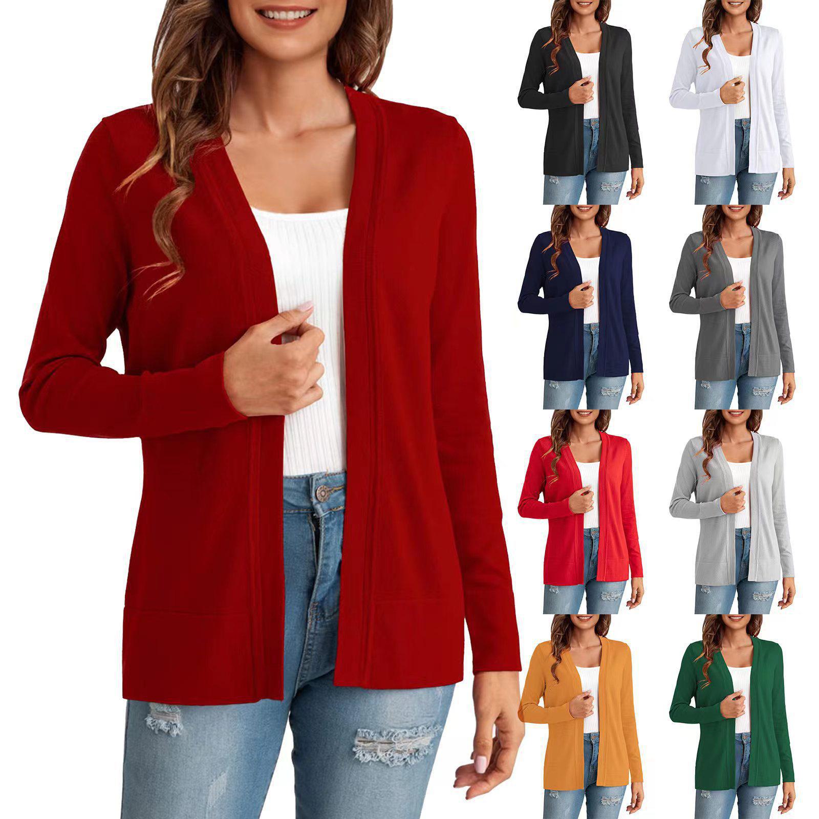 

Women s Elegant Versatile Knit Cardigan Shawl for Spring and Autumn XL темно-серого