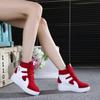 Fashion Red Sneakers Women 2024 New High Top Platform Casual Wedges Autumn Winter Female Black Internal Increase Vulcanize Shoes Lace-up
