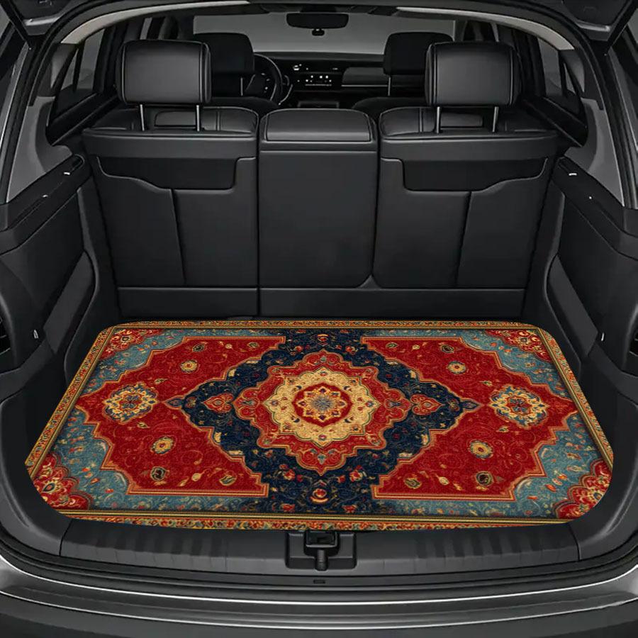 1Pcs Exquisite Print Car Trunk Mat with Anti Slip Cargo Liner Waterproof Rear Storage Protector Floor Mat for SUV Sedan Vehicle