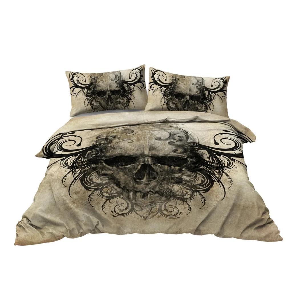  Hair Skull Bedding Sets With Duvet Cover 3 Pieces Bedspreads With 2 Pillow Shams
