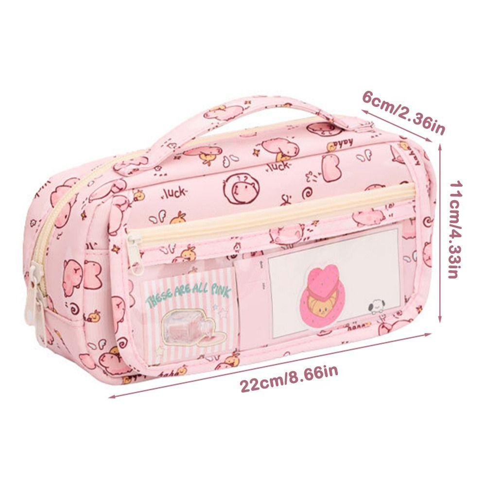 Capybara Pencil Case Six Layers Stationery Pouch Portable Pen Bag  Back To School Gift