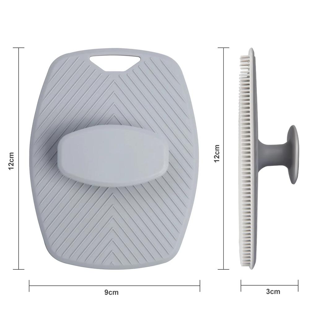 Exfoliating Silicone Brush Cleanser No Slip Handle Body Scrubber Clean Tools Bath Black Brush Massage Skin Bathroom Accessories