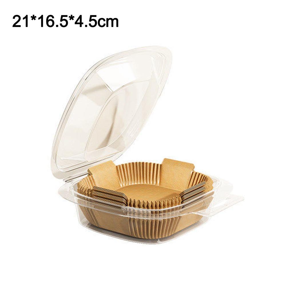 50Pcs Oil Proof Disposable Paper Liners Square Baking Paper Tray New Air Fryer Paper Liners