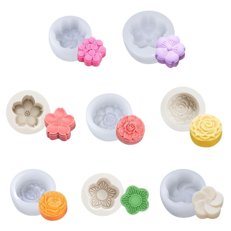 Flower Shape Silicone Mooncake Mould Pudding Moulds Baking Gadget Jelly Mold 8 Styles Choose for Home Kitchen DIY Baking