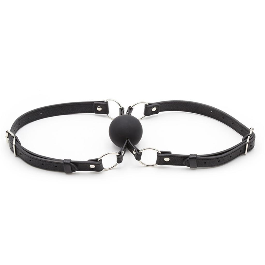 Gay Sex Restraint Mouth Gag SM Slave Fetish Mouth Double Silicone Balls Sex Toys for Couples PU Leather Plug Erotic Product