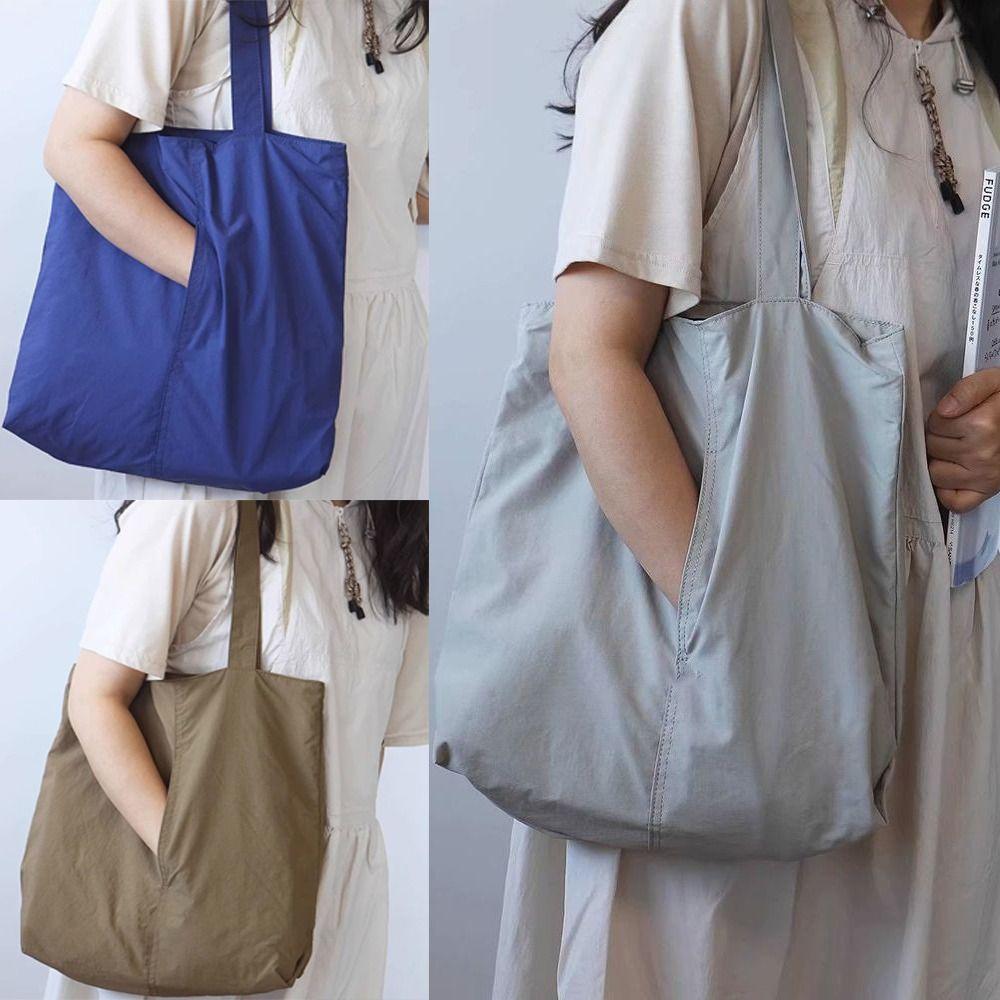Large Capacity Women Shopping Bag Anti-Theft Foldable Grocery Handbag Reusable Eco-Friendly Portable Shoulder Tote Shopping