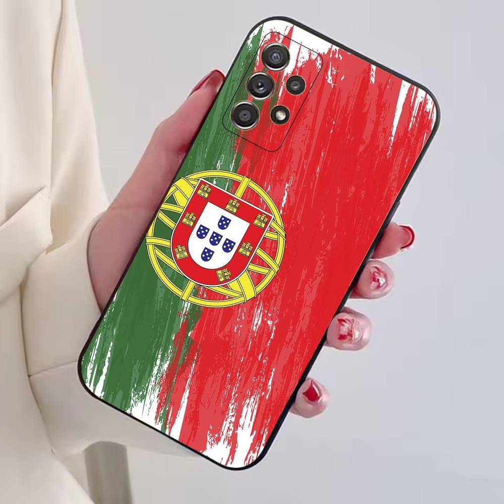 Fußballfans Unterstützen P-Portugal Flagge Handyhülle Für Samsung S25,S24,S21,S22,S23,S30,Ultra,S20,Plus,Fe,Weiche Silikon Schwarze Hülle