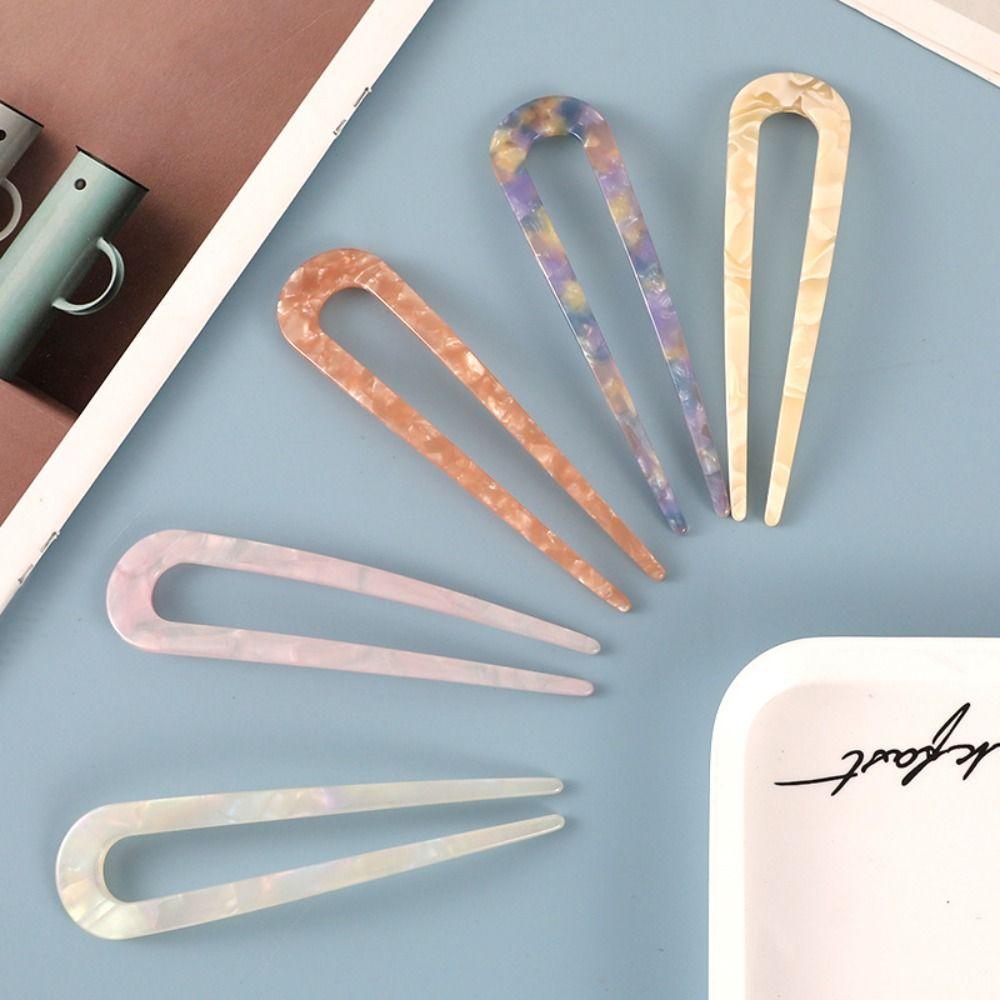 U-Shaped Hair Fork Geometric Design Hair Bun Fashion Hair Sticks  for Women Girls