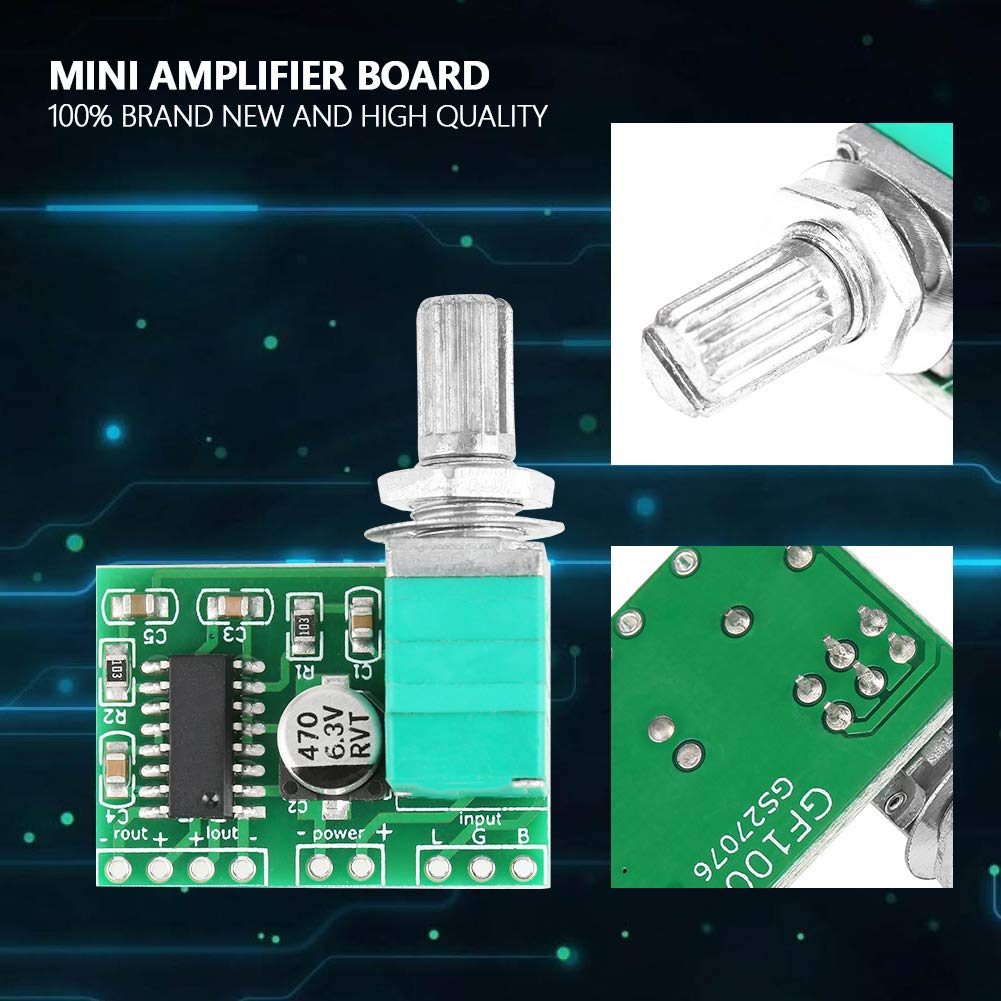 Digital Audio Amplifier Board PAM8403, 5V DC, 3W X 2 Output, Mini Size 3.5 X 3cm, 4 Pack