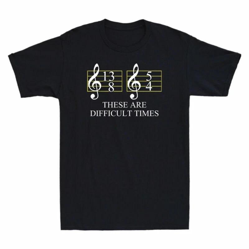 

5/8 Time Is Difficult – Funny Music Note Men’s Pattern T-Shirt L