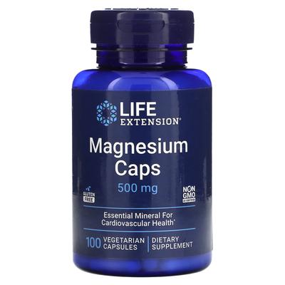 Capsules de Magnésium, 500 mg, 100 Capsules Végétales