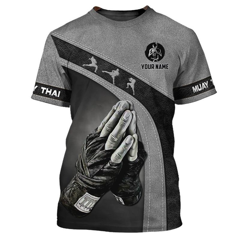 3D Printed Boxing Combat Sports T Shirt for Men Customized Pattern Tee Shirts Summer Street Loose Short Sleeve O-Neck T-shirts