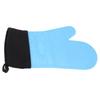 Silikon Topflappen Rutschfest Küchen Backhandschuhe Hochtemperaturbeständig 2 Finger Lang Blau