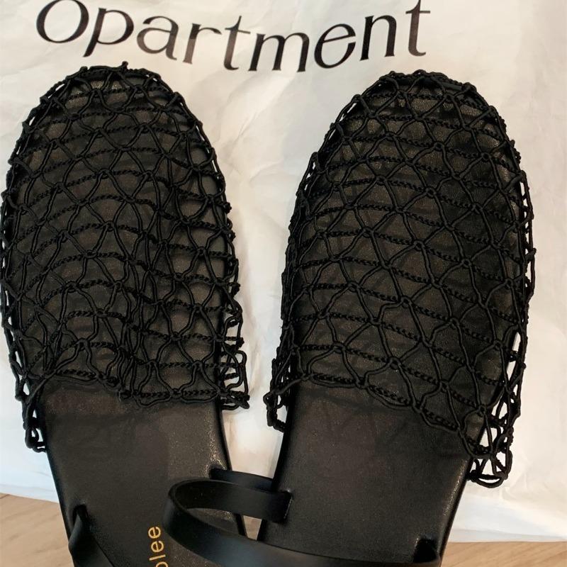 ~ Summer hollow niche design outer wear one-word with bag head flat bottom cool slippers women