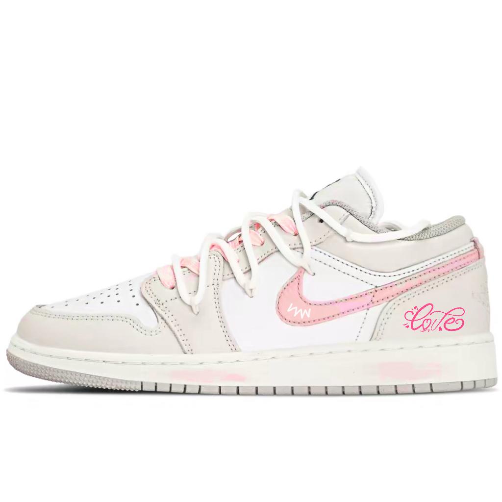 

Jordan Air Jordan 1 Low SE Leather Low top Vintage Basketball Shoes Unisex Beige Pink FQ8041-300(Team1716-) 36