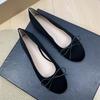 Fashion Flat Shoes for Women's 2025 New Retro Ballet Shoes Butterfly Knot Suede Shallow Round Toe Women's Shoes Large Size 44 43 42