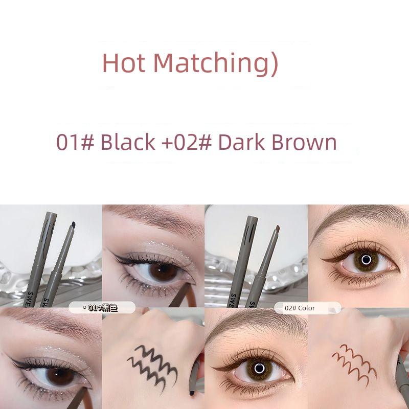 New Chinese Fox Eyeliner! Red Eyeliner Waterproof Not Smudge Long-Lasting Very Fine Eyeliner Brown Novice
