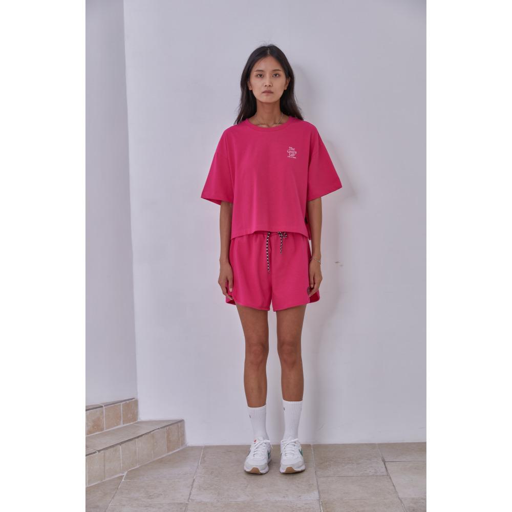 THE GREEN LAB Essential Crop Short Sleeve Tee [Pink]
