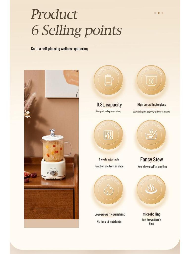 Yueerde Multifunktionell Elektrisk Värmekopp - Mini Te- & Hälso-Kanna för Kontoret