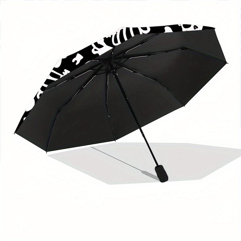 1pc Skeleton Heart Automatic Open 8-Rib Windproof Umbrella, Travel & Commuting, Suitable for All Seasons