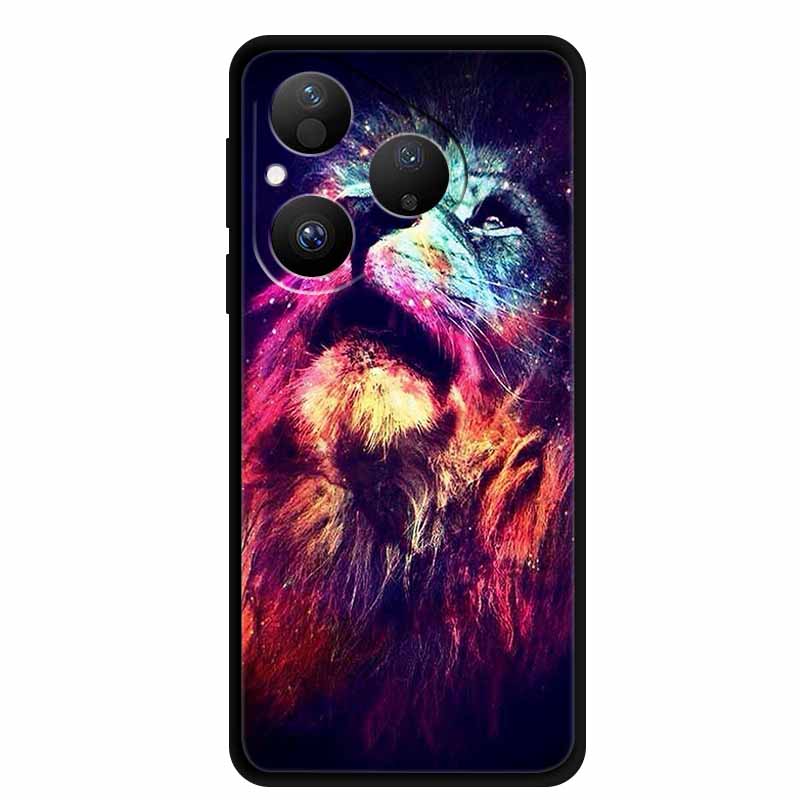 Colorful Case For Huawei Pura 80 Case Cartoon Animal Silicone Black Soft Cover for Huawei Pura 80 Case Protective Bumper Pura80