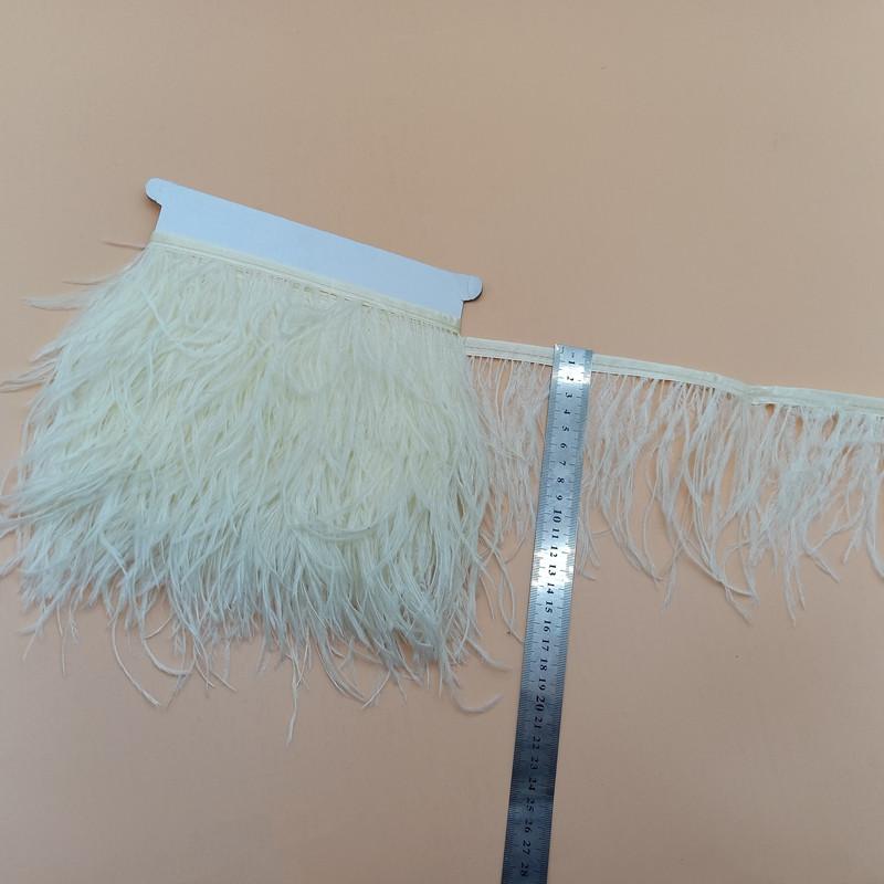 Feather1meter Dyed Colorful Ostrich Feathers Trim Ribbon for Dress Clothing Decoration Sewing Needlework Handicraft Accessories10-15cm