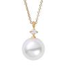 [VOTRE COUTURE] High-Quality Japanese-Made Pearl Necklace, Single Pearl Pendant, 10mm, Free Size, Women's, Gold and White, 6-Month Brand Warranty