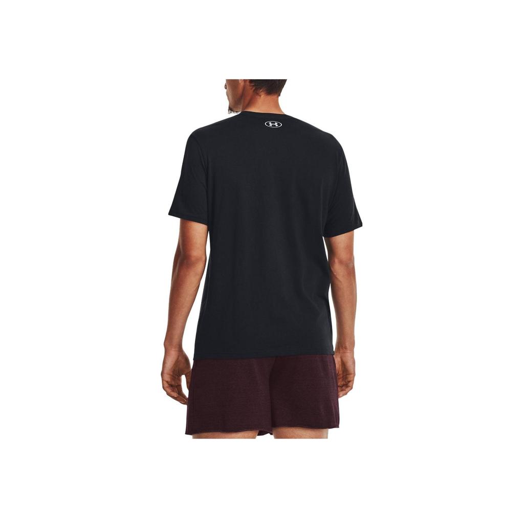 Under Armour Letter Print Crew Neck Pullover College Badge Short Sleeve T-Shirt Men T-Shirts Port-Blue 1379537-001