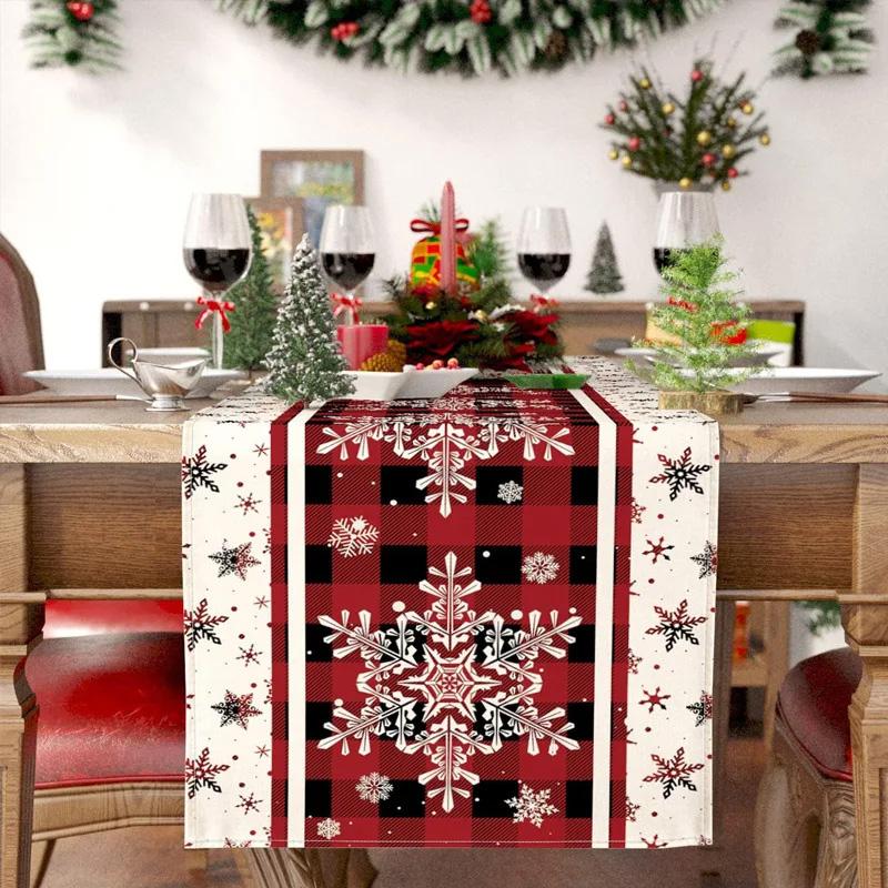 1PC Table Cover New Year 2026 Snowman 33*183cm Table Decor Merry Christmas Decoration Christmas Xmas Tree Table Runner
